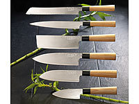 TokioKitchenWare Set 6 couteaux de cuisine en Damas