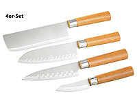 TokioKitchenWare 4-teiliges Küchen-Messerset Edelstahl (PEARL Edition); Damast-Santoku-Küchenmesser Damast-Santoku-Küchenmesser Damast-Santoku-Küchenmesser 