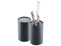 TokioKitchenWare 2er-Set Universelle Messerblöcke mit Borsten-Einsatz, schwarz; Küchenmesser-Sets Küchenmesser-Sets Küchenmesser-Sets Küchenmesser-Sets 