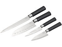TokioKitchenWare 4-teiliges Küchenmesser-Set aus Edelstahl; Damast-Santoku-Küchenmesser Damast-Santoku-Küchenmesser 