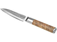 TokioKitchenWare Couteau de chef avec lame en acier Damas 12,7 cm et coffret en bois